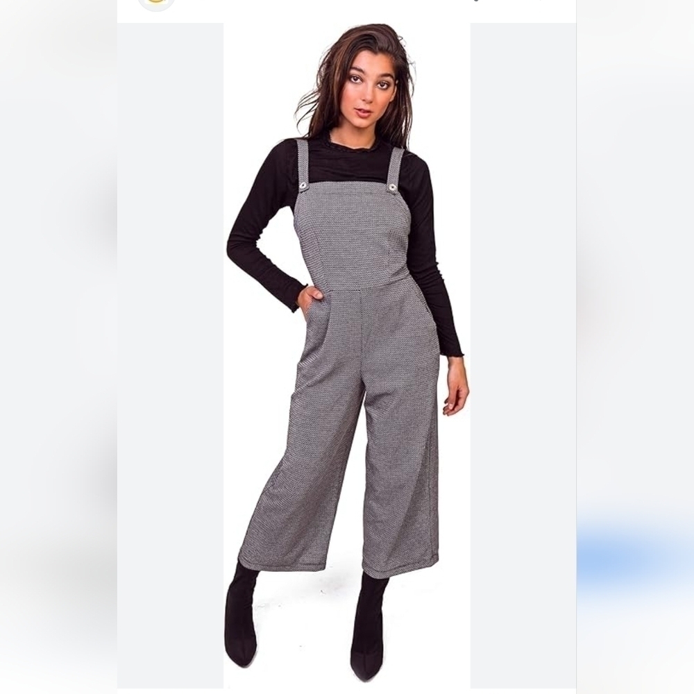BeBop wide legged checked jumpsuit